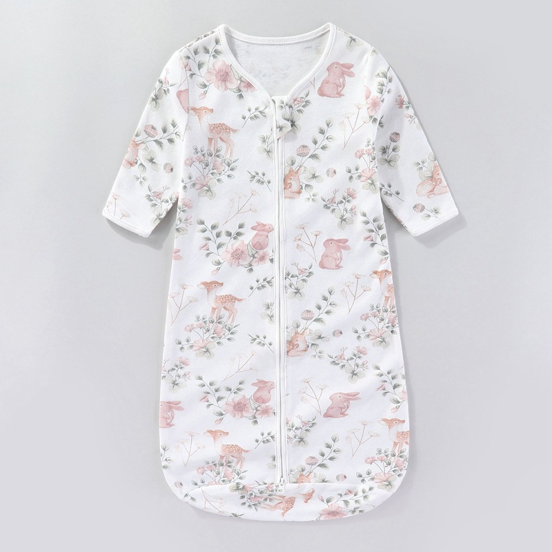Picture of Baby Cotton Sleeping Bag Anti-Scare Integrated Swaddling Baby Newborn Long Sleeve Swaddling Four Seasons Universal Cross-border
