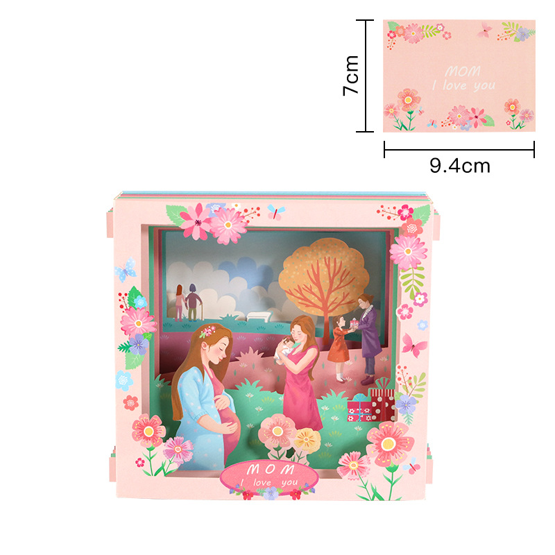 Picture of New Mother's Day Gift 3D Greeting Card Paper Carved Thank You Card Mother's Blessing Card Creative Cross-border Wholesale