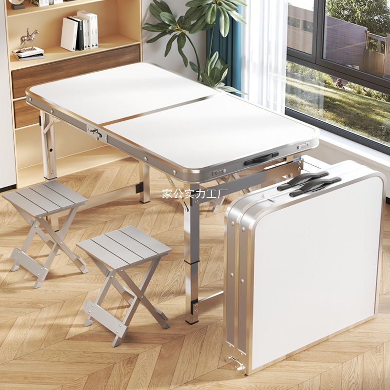 Aluminum Alloy Night Market Stall Small Table Portable Simple Street Stall Barbecue Household Table and Chairs Outdoor Folding Table