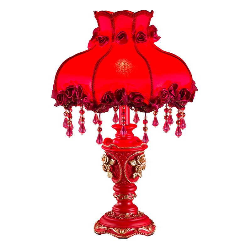 Picture of Wedding table lamp wedding room bedside lamp wedding wedding lamp creative romantic red Everbright lamp bedroom warm wedding lamp