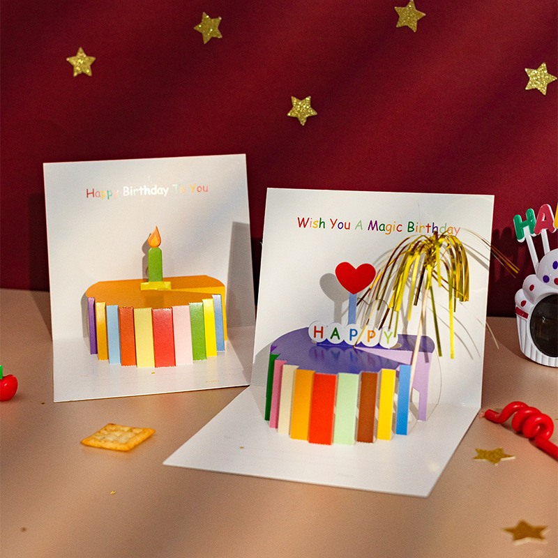 Picture of Birthday gift boutique birthday invitation card 3d three-dimensional blessing gratitude high-end creative small card