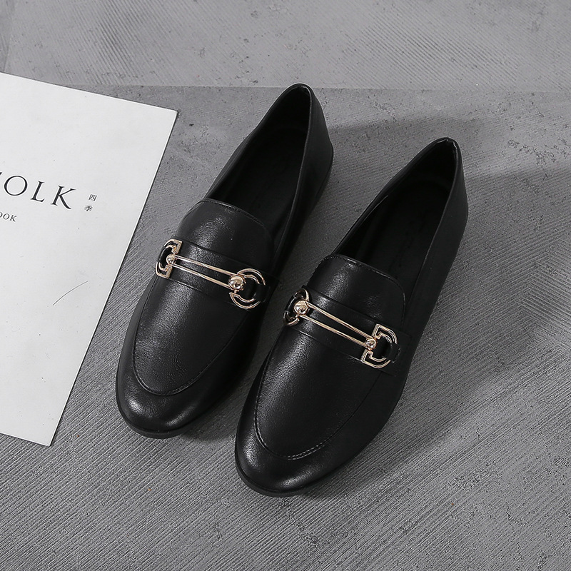 Picture of British Style Retro Small Leather Shoes for Women 2025 New Slip-On Loafers for Women Flats Shoes Large Size 41-43