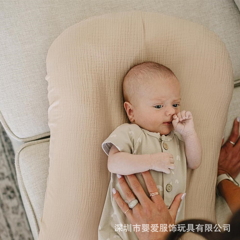 Picture of Cross-border Baby Bed Bed Cover Cotton Yarn Muslin Movable Baby Bed Pressure-resistant Removable Washable Bed Cover