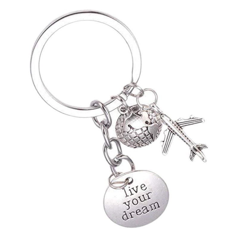 European and American new Live your dream pilot dream keychain airplane passport travel key chain