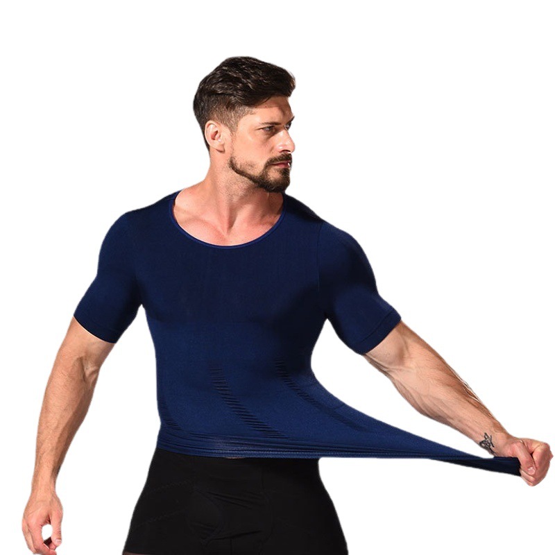 Cross-Border Men's Shapewear, Niche Tight-Fitting Fitness Men's Shapewear, Trendyy Belly-Control Breathable Short-Sleeved Shapewear