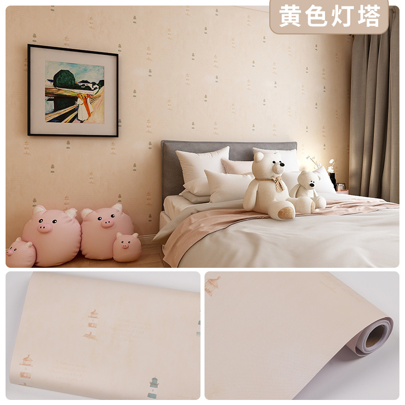 Picture of Wallpaper Self-adhesive Waterproof Moisture-proof Bedroom Background Wall Wallpaper Living Room Bedroom Dormitory Children's Room Cartoon Decorative Wall Stickers