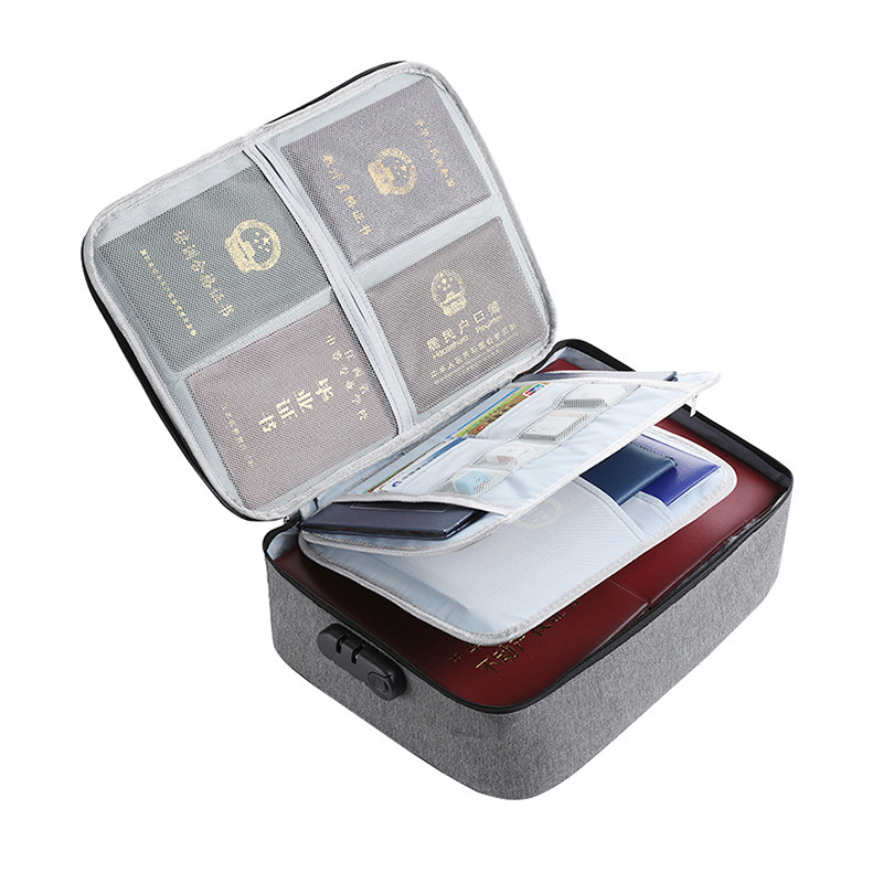 Picture of Household multi-layer large-capacity multi-function travel box certificate storage bag certificate document passport card bag finishing bag