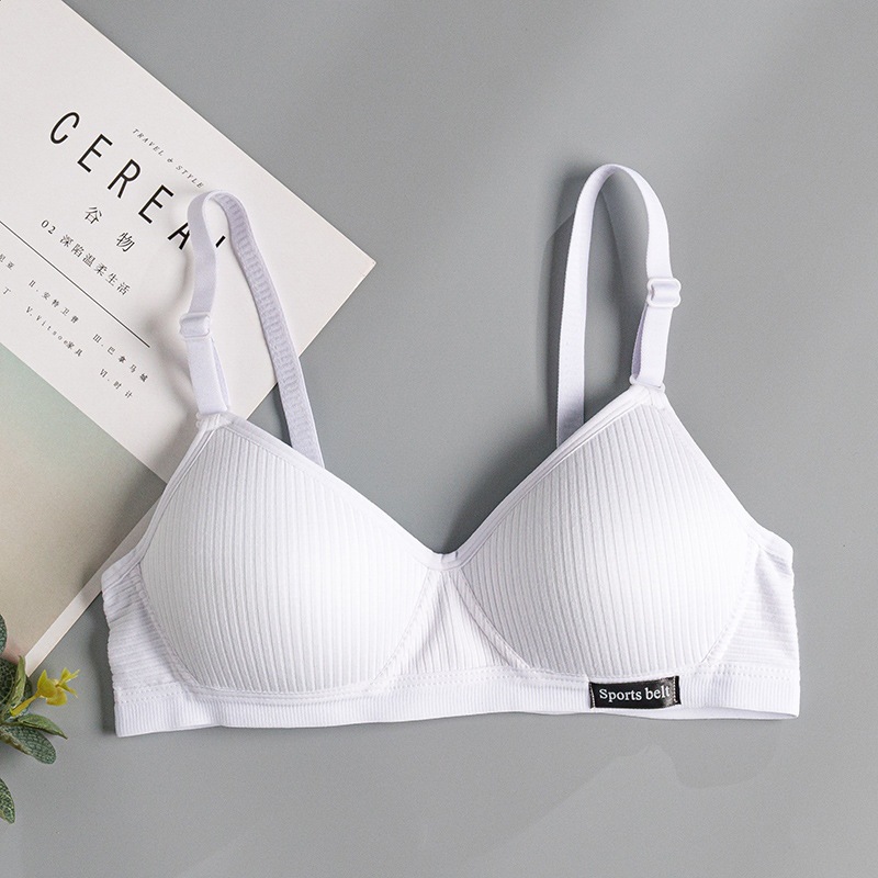 Picture of Girl's development underwear thin pure cotton bra for junior and senior high school students wireless push up seamless small chest bra