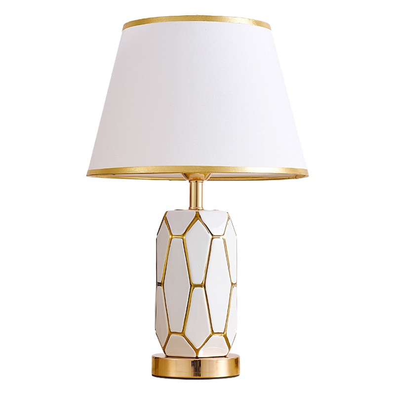 Cross-Border American Ceramic Table Lamp Bedroom Bedside Lamp Simple Modern Warm Wedding Room European Scandinavian Ins Lamps
