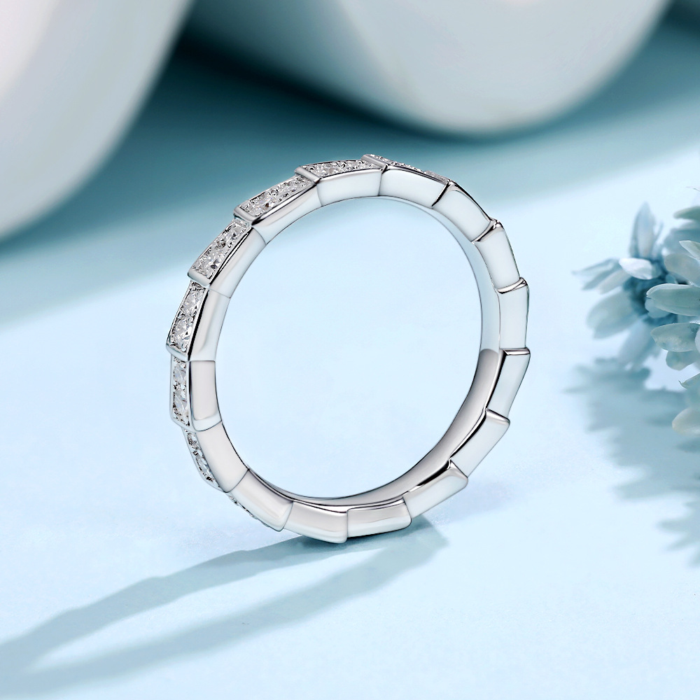 Picture of Cross-border Foreign Trade Full Diamond Snake Bone Rings S925 Sterling Silver Plated 18K Gold Seiko Moissanite Ring Design Sense Female Ring