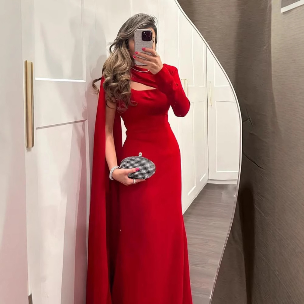 2025 Spring Cross-Border European and American Middle East Foreign Trade Women's Independent Station Amazon Sexy Hip-Covering One-Shoulder Streamer Evening Dress