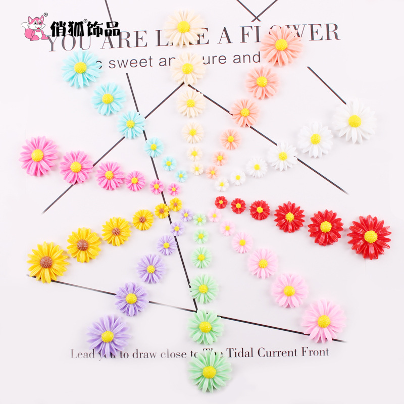 Picture of Cross-Border Resin Sunflower DIY Cream Mobile Phone Case Accessories Kidsren's Hair Accessories Daisy Flower Decoration Materials