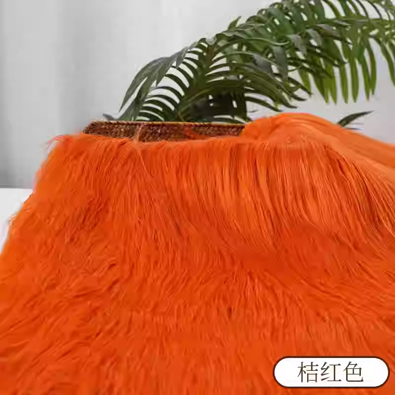 Picture of Falling Wool Plush Fabric 9cm Beast Dress Beast Hair Long Hair Roll Bundle Fried Hair Long Hair Hand-made Cotton Doll DIY