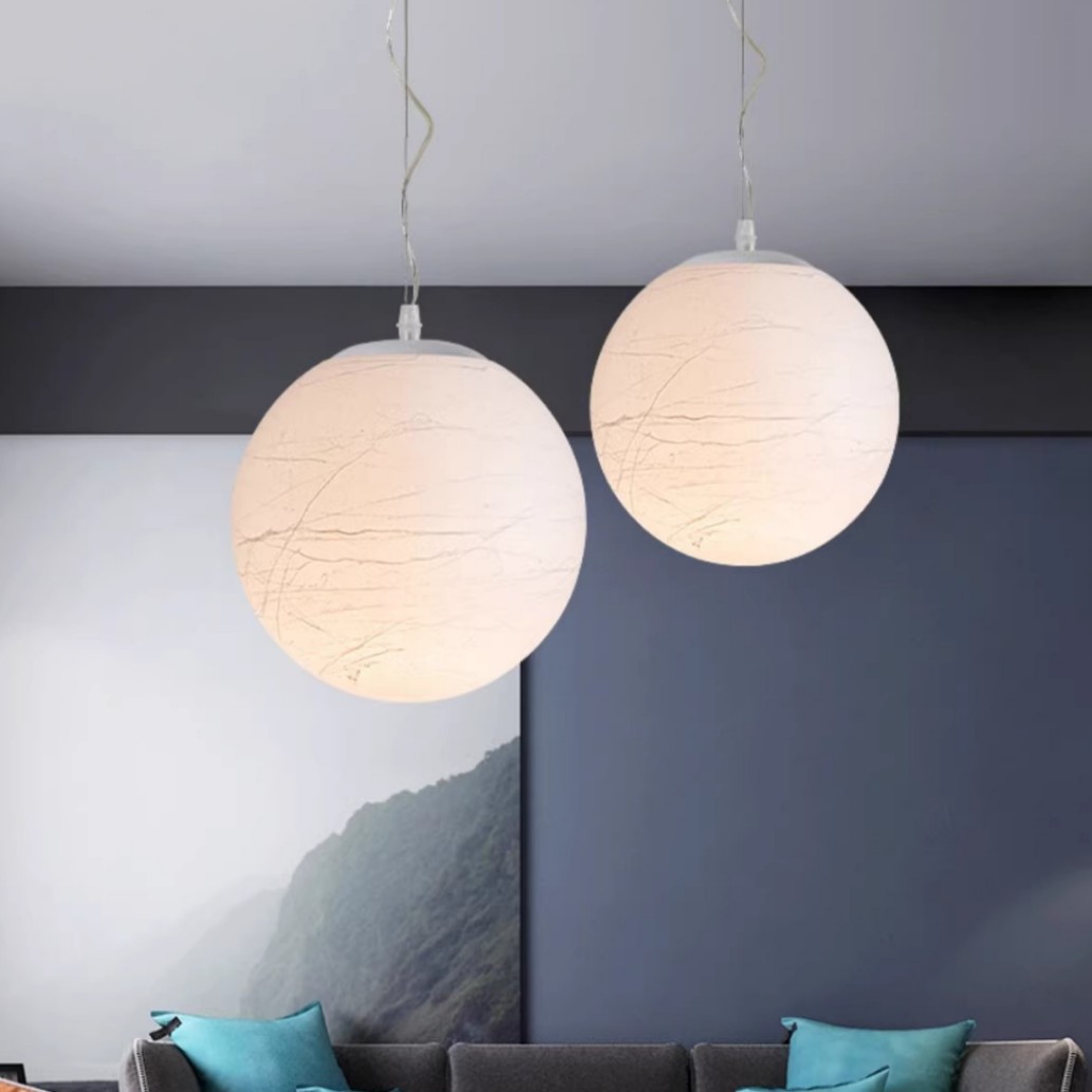 Silk Moon Lamp Chandelier Light Entry Luxury Simple Creative Dining Room Living Room Duplex Villa Shopping Mall Large Place Decorative Lamp