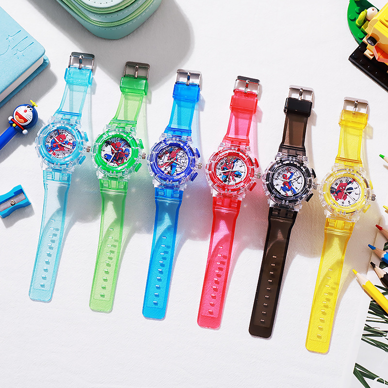 Picture of Cross-Border New Spider-Man Watch Luminous Plastic Cartoon Watch Boy Boy Quartz Watch Wholesale in Stock