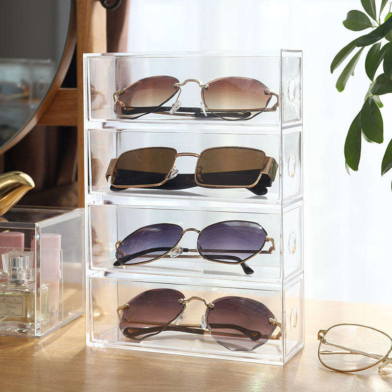 Picture of Ready-Made Glasses Store Counter Glasses Storage Box Sunglasses Storage Box Dust-Proof Transparent Drawer Storage Box