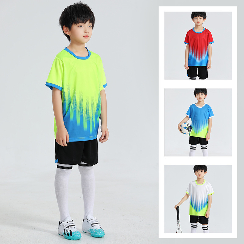 New football uniform training uniform quick-drying breathable short-sleeved game uniform adult children's jersey DIY printing wholesale