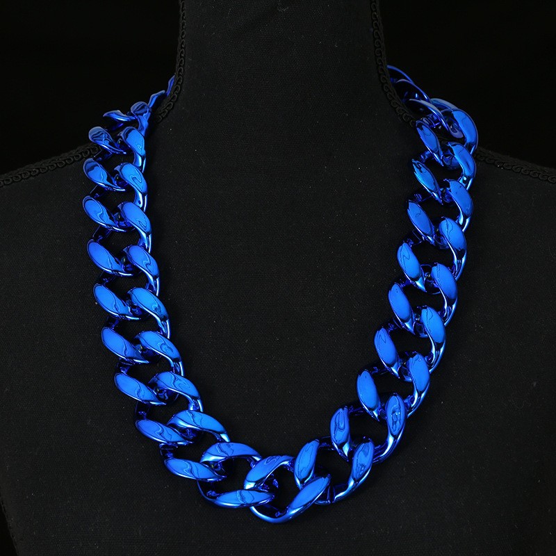 Picture of Fashionable and Atmospheric Simulated Gold High-End Exaggerated Chain Multi-Color Personalized Hip-Hop Photo Performance Props Manufacturer Wholesale