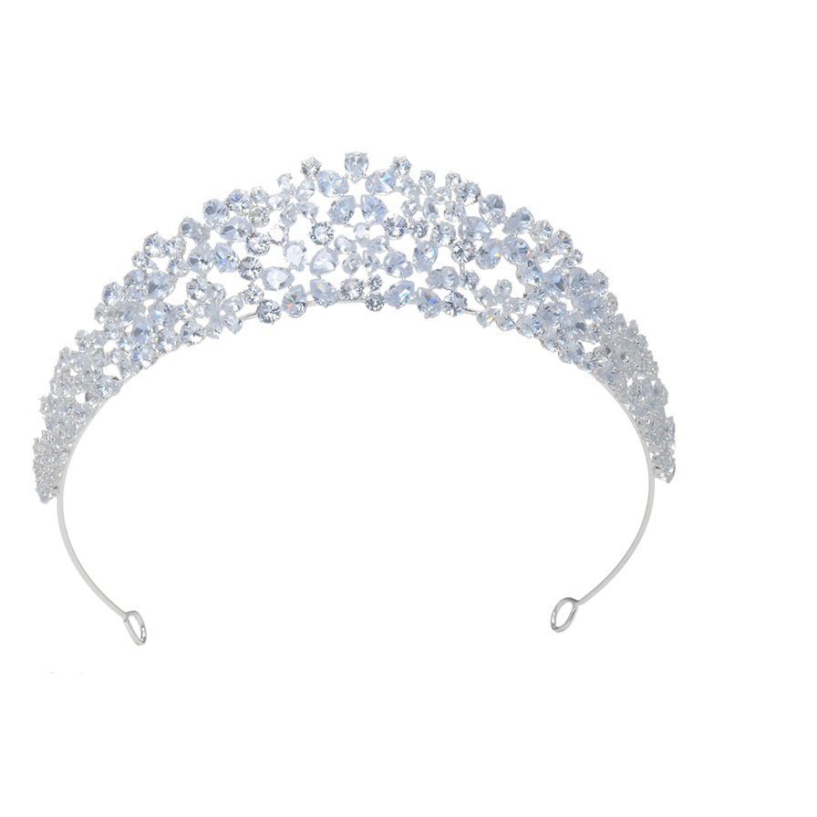 Korean style simple rhinestone Princess Crown stage performance high-end bridal wedding diamond crown wedding accessories