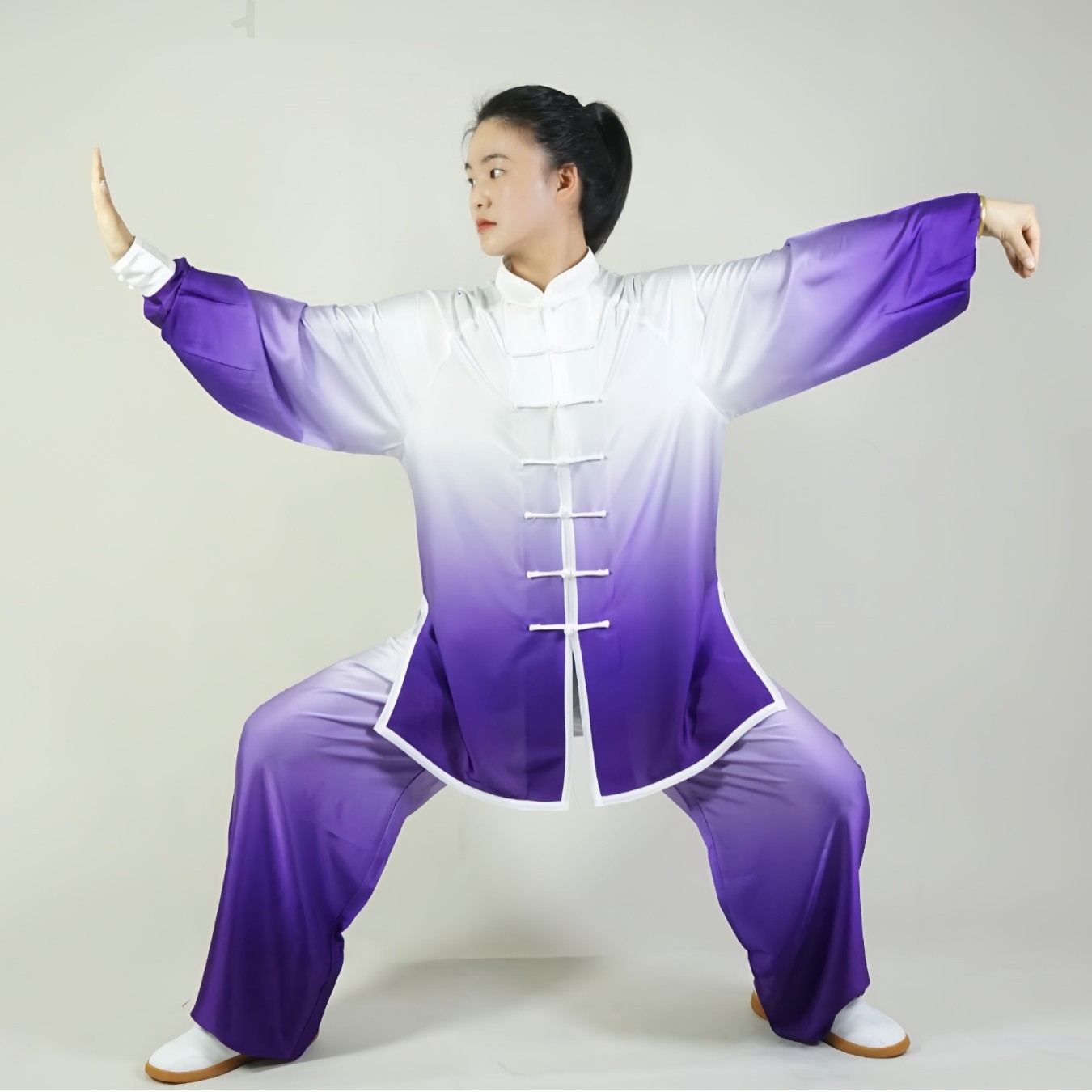 Picture of Gradient Tai Chi Suit, Martial Arts Suit, Training Suit, Eight-Section Brocade Performance Suit, Milk Silk Performance Martial Arts Suit, Practice Bend