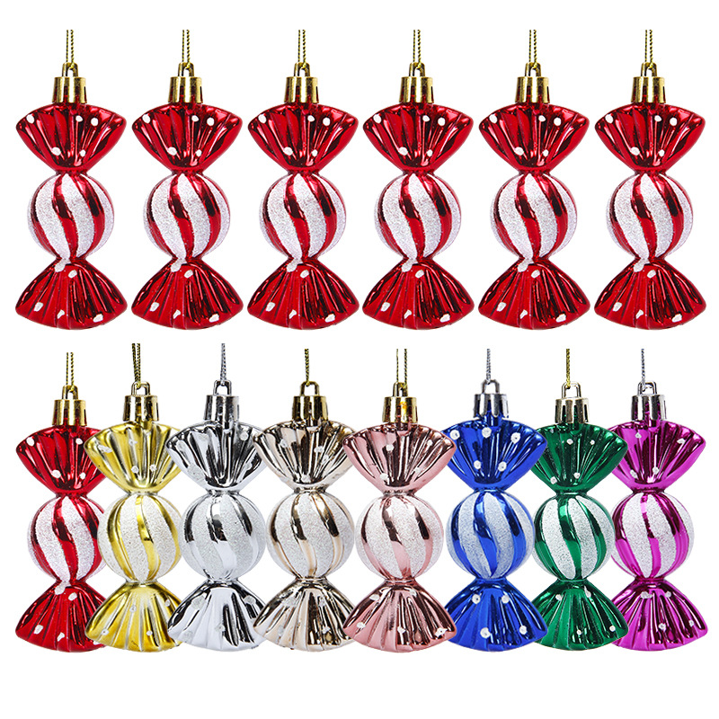 Cross Border Christmas Painted Candy Hanging Ornaments Christmas Tree Party Wedding Birthday Christmas Eve Gift Decoration Hanging Ornaments