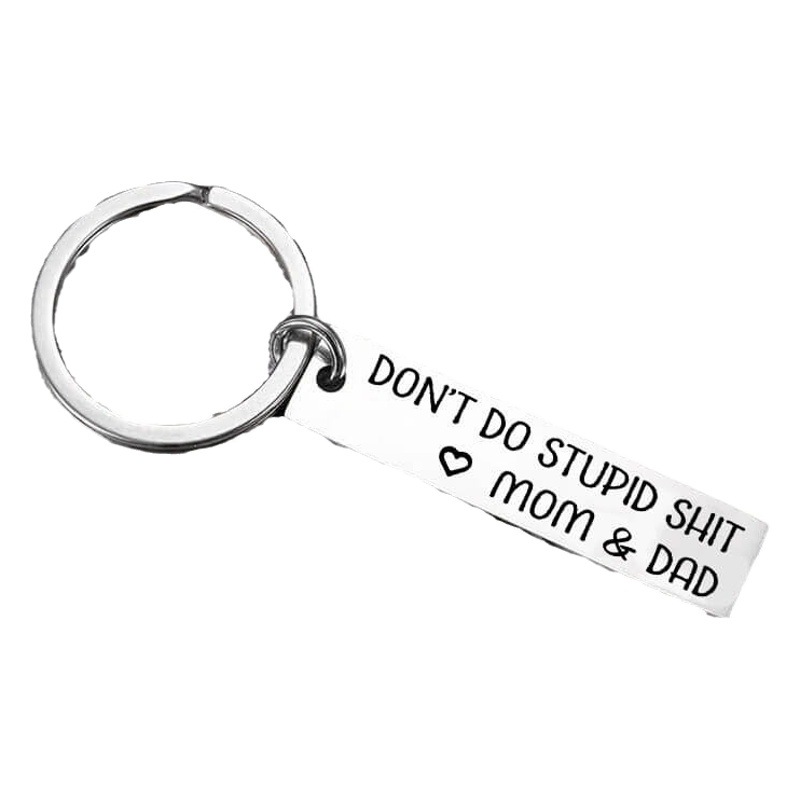 DON'T DO STUPID SHIT don't DO anything STUPID key card stainless steel long key chain 50 * 12mm