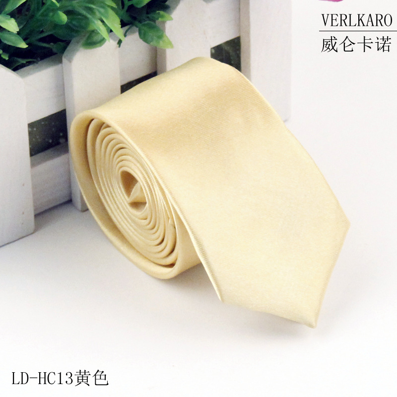 Picture of Leisure students 5cm solid color narrow version ins polyester silk business men's multi-color optional tie manufacturers in stock wholesale