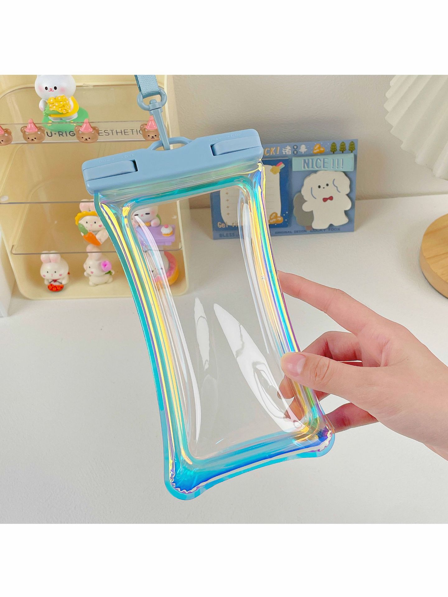Picture of Laser Colorful Cute Air Bag Mobile Phone Waterproof Bag Diving Cover Swimming Rafting Sealed Transparent Mobile Phone Waterproof Bag