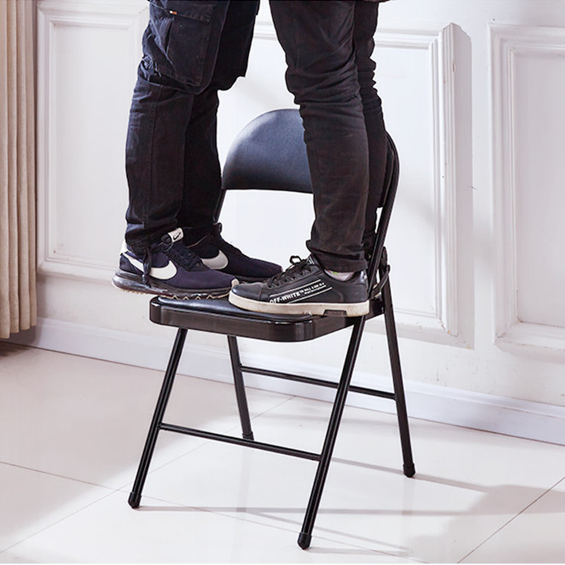 Picture of Manufacturer Wholesale Office Meeting Folding Chair Metal Chair Simple Household Back Chair Training Exhibition Chair Dormitory Chair