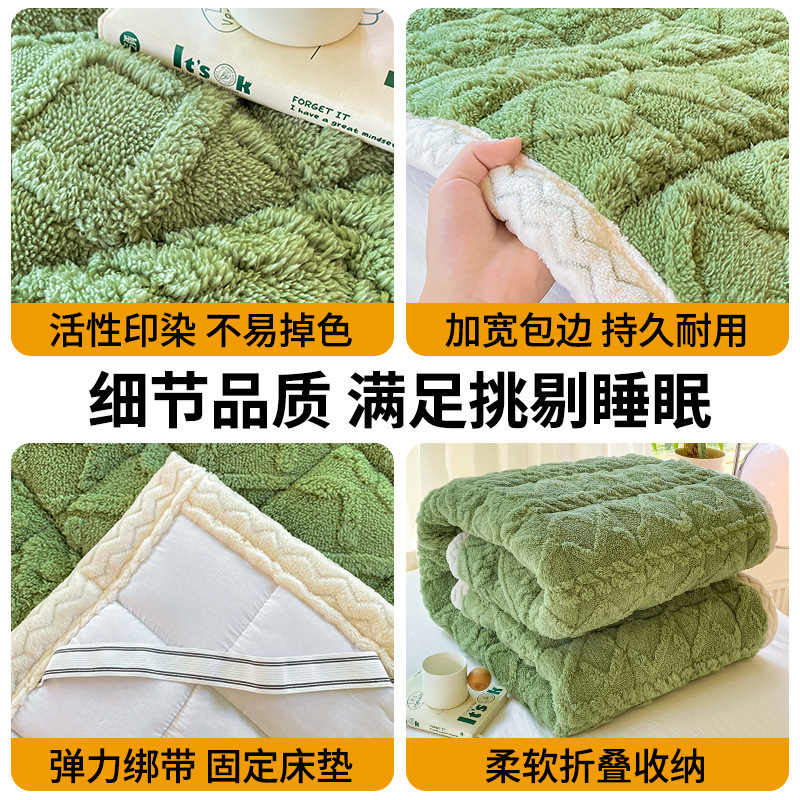Picture of Class A Thickened Tower Fleece Mattress Cushion Household Bedroom Milk Fleece Mattress Cushion Winter Single Mattress Quilt Mattress