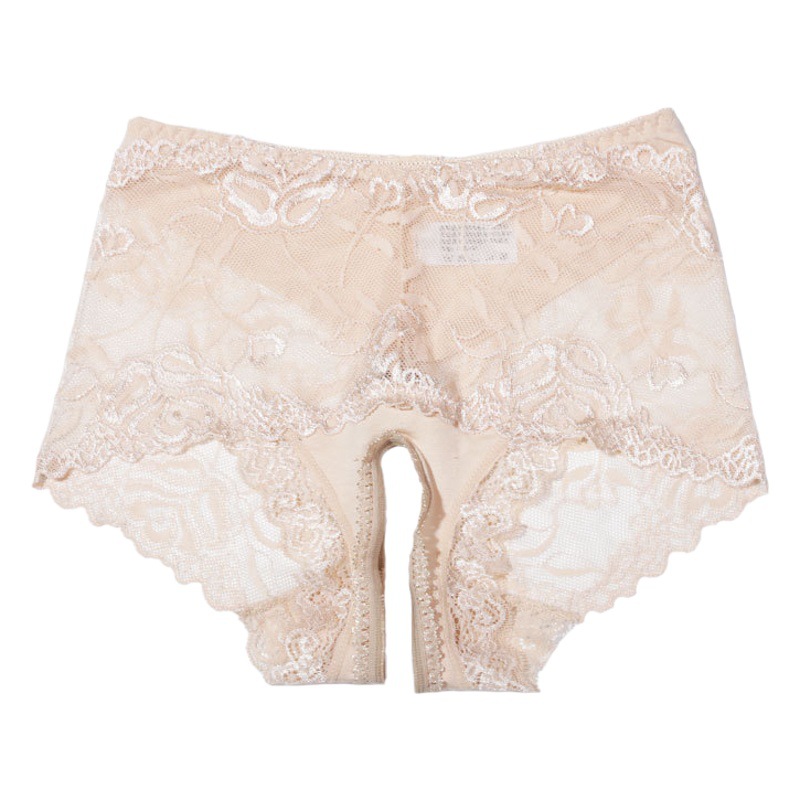 Japanese Style Sexy Open Crotch Panties Free Lace Perspective Women's Interest Temptation Hollow Triangle Panties Large Size Spot