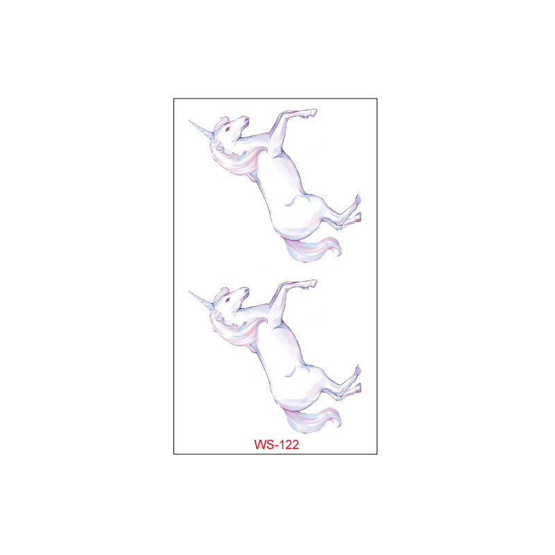 Picture of Unicorn Tattoo Sticker Original Children's Cute Cartoon Doll Birthday Rainbow Little Pegasus Waterproof Temporary Sticker
