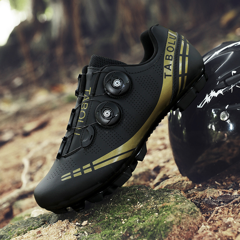 2024 Cross Border New Road Car Lock Shoes Hard Sole Men's Breathable Bicycle Shoes Lockless Outdoor Mountain Bike Lock Shoes Women