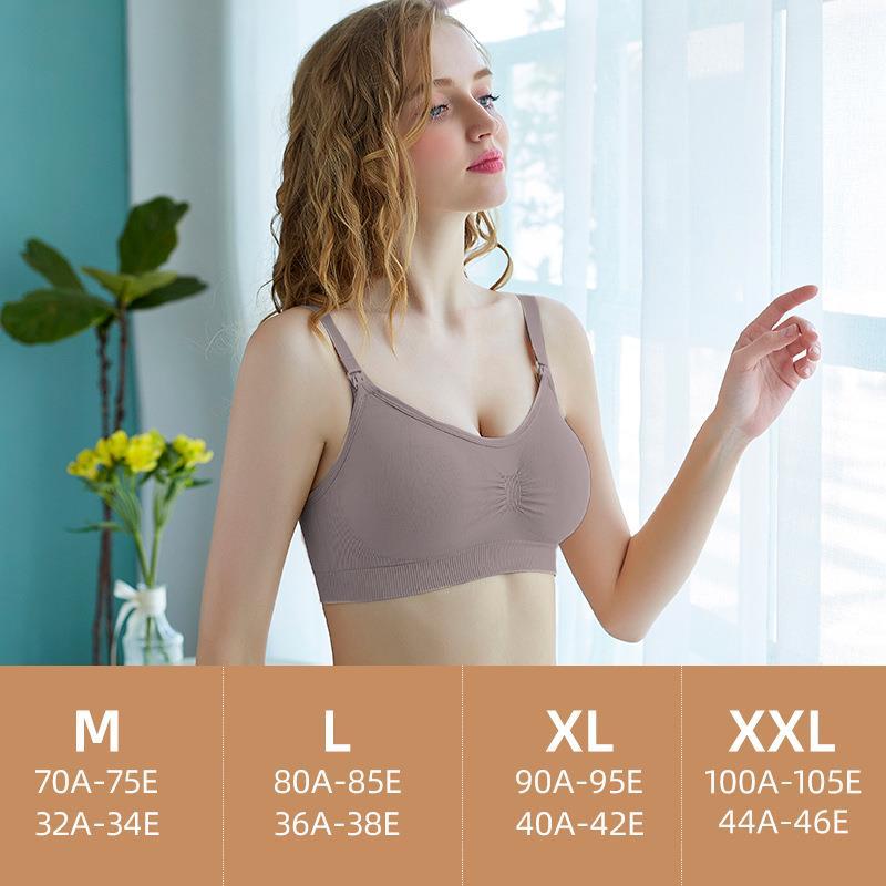 Picture of 2022 lactation underwear front open buckle bra comfortable ladies pregnant women underwear without steel ring lactation underwear wholesale