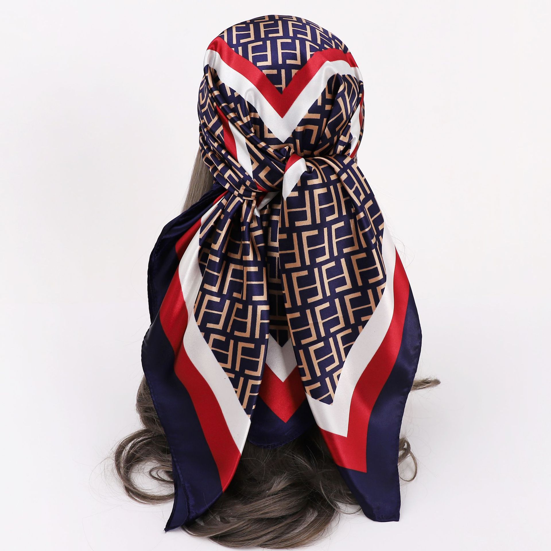 Picture of Simulated Silk Scarf Women's Headscarf 90*90cm Square Scarf Pattern Scarf Shawl European and American Cross-Border Scarf Wholesale