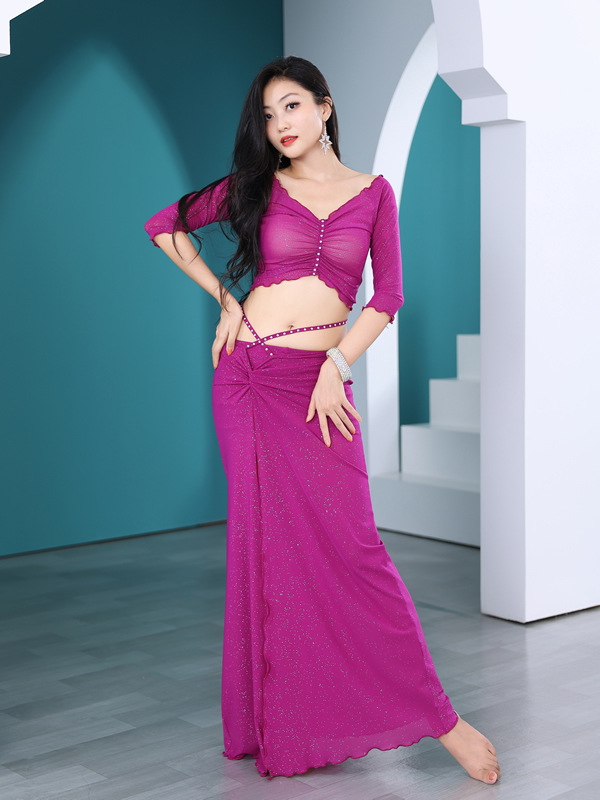 Belly Dance Practice Clothing Women's New suit Fairy Autumn Oriental Dance Clothing Beginner Sexy Long Dress 5021