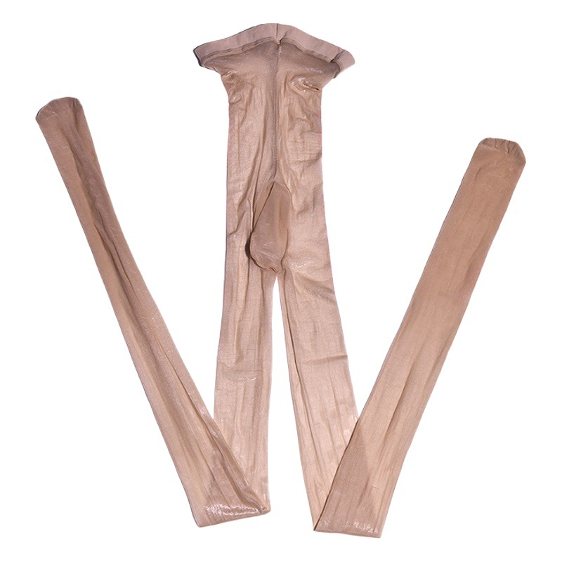 First-Line Crotch Stockings Men's Oil Bright Ultra-Thin 0.01 High Waist Aurora Socks Jj Set Sexy Leg Silk Smooth Pantyhose