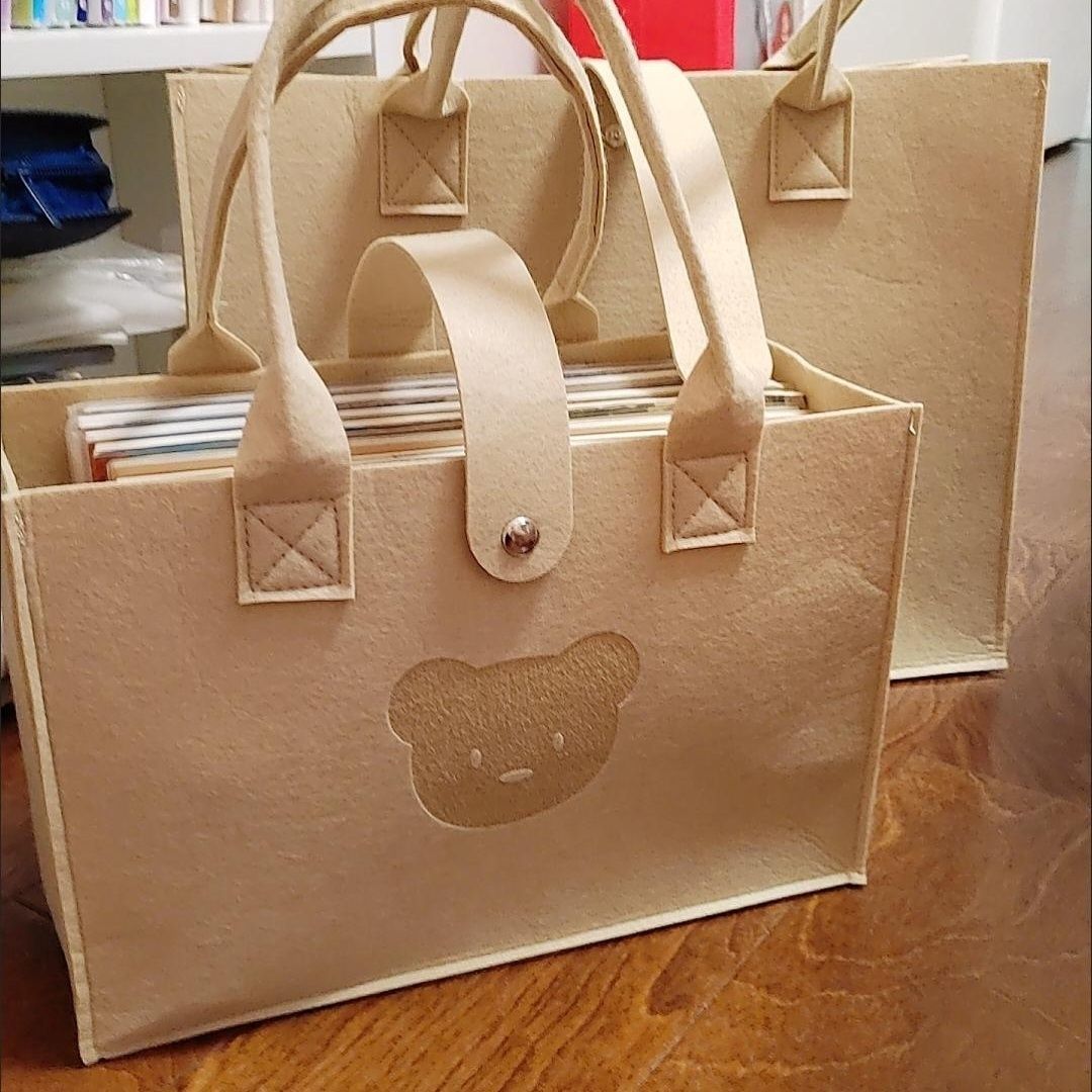 Small Style Multi-purpose Felt Bear Puppy Handbag Simple and stunning Shopping Large Capacity Portable Bag