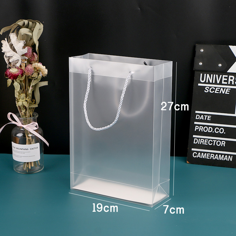 Picture of Baking packaging PP frosted transparent tote bag PVC plastic souffle packing bag gift packaging bag