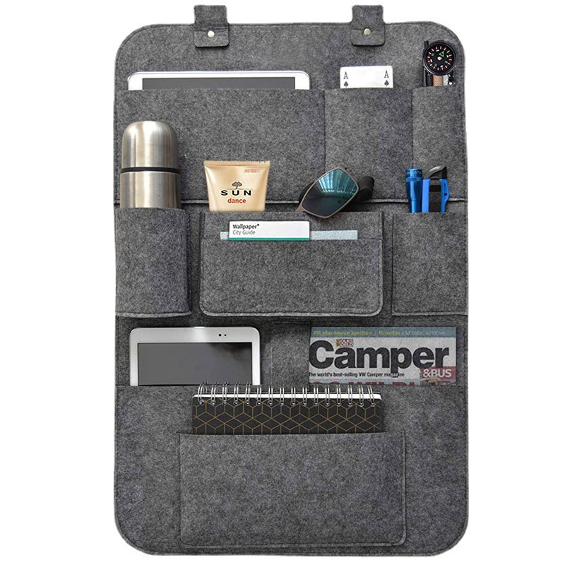 Car back seat storage bag chair back storage bag multi-functional wall hanging storage bag felt color hanging bag
