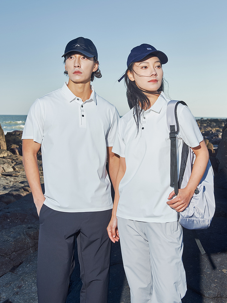 High-grade outdoor quick-drying POLO shirt men's and women's summer ice silk cool feeling lapel short sleeve skin-friendly breathable work clothes logo printed