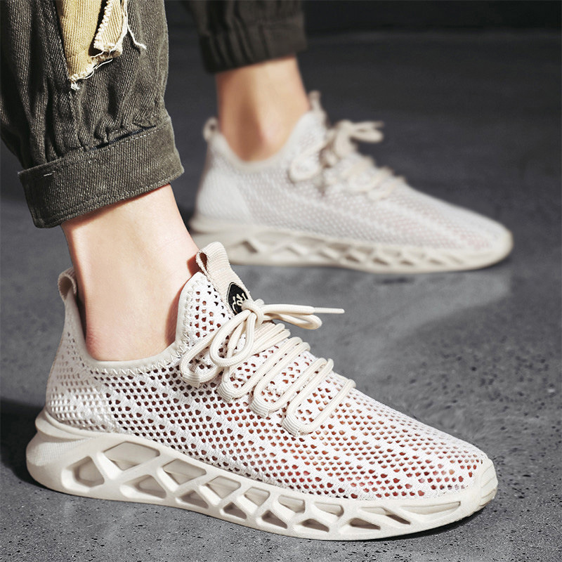 Summer Mesh Shoes for Men 2025 New Breathable Fly Mesh Casual Sports Shoes for Men Cut Out Trendy Shoes Student Shoes