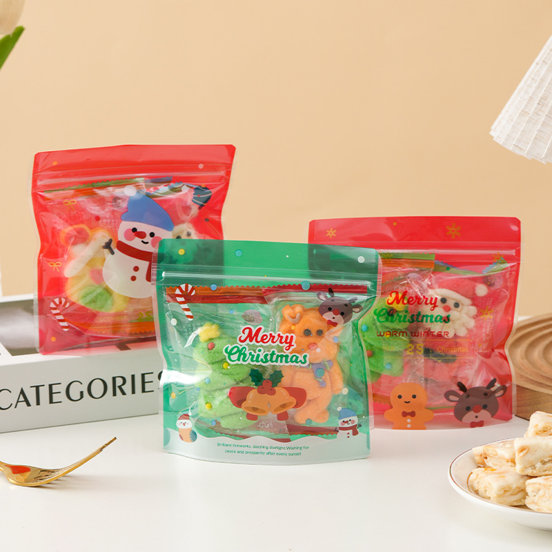 Picture of Little rabbit bear cute cartoon cookie bag snack food packaging bag nougat bag self-sealing zipper bag 50