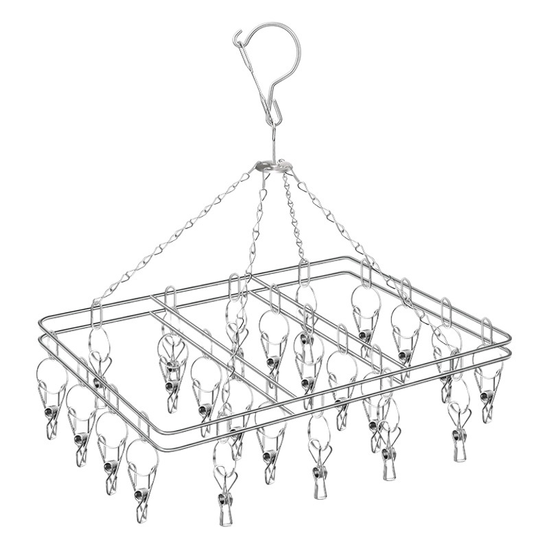 Kaiwang stainless steel socks rack multi-clip drying rack solid 20 clip drying socks rack multi-head drying rack manufacturers wholesale