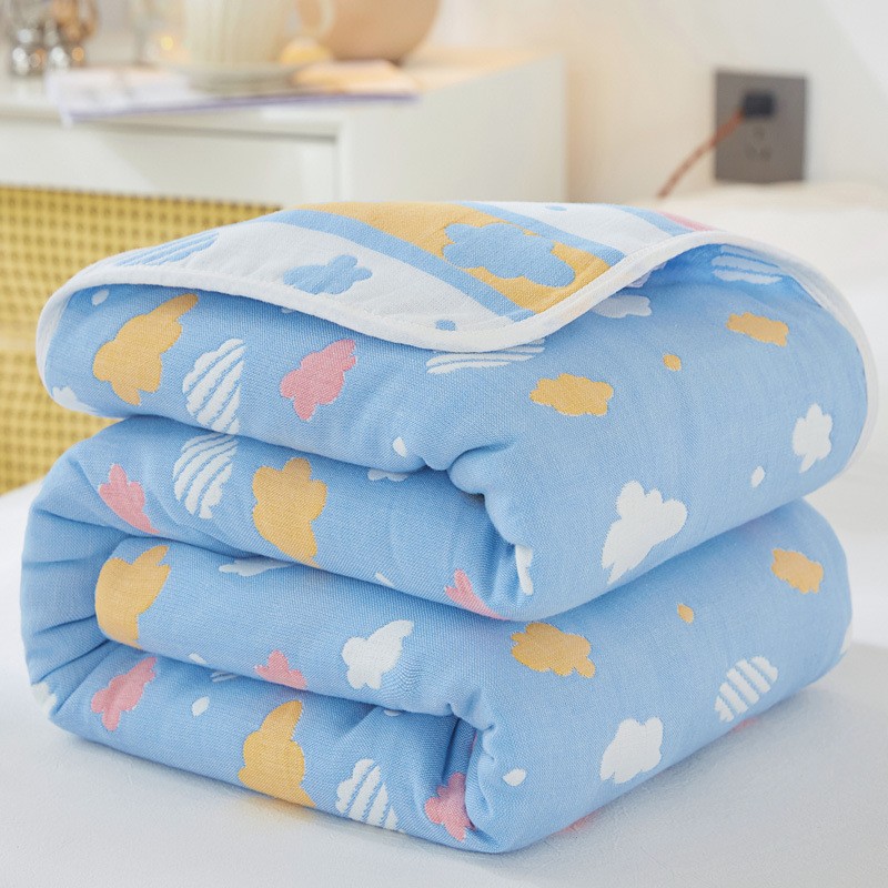 Class a Pure Cotton Six-Layer Gauze Towel Quilt Pure Cotton Summer Thin Kidsren's Baby Blanket 6-Layer Gauze Summer Cool Quilt Wholesale