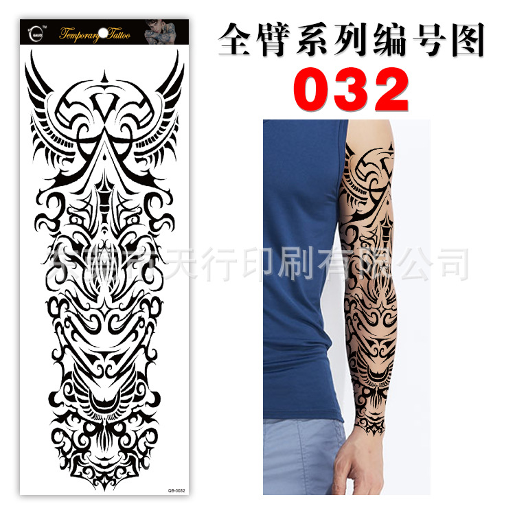 Picture of Manufacturer in Stock Wholesale Full Arm Tattoo Stickers Arm Waterproof Tattoo Stickers Popular Tattoo Decals Arm Horror Tattoo Stickers