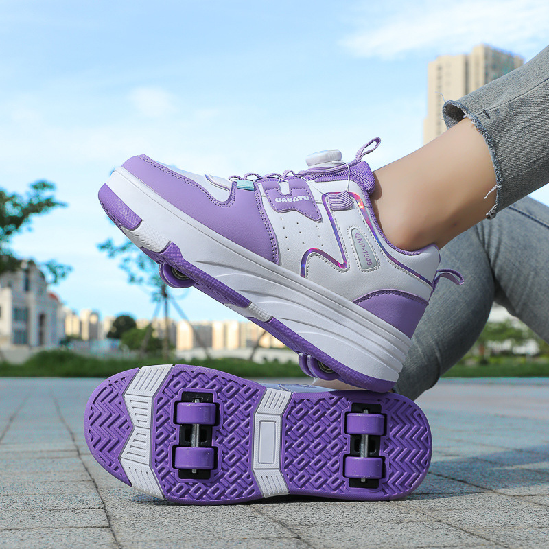 Net red heepline shoes for students four-wheel roller skating sneaker teenagers boys and girls deformation roller shoes for foreign trade