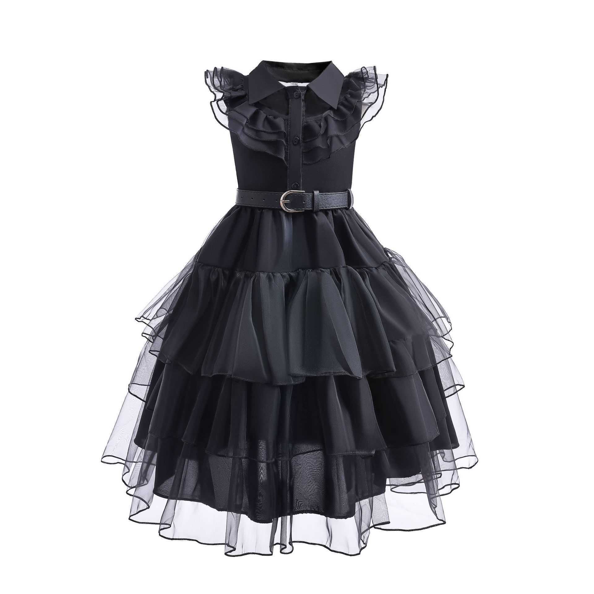 Wednesday Kids Girls Gauze Prom Dress American Drama Adams Cosplay Anime Costume dress