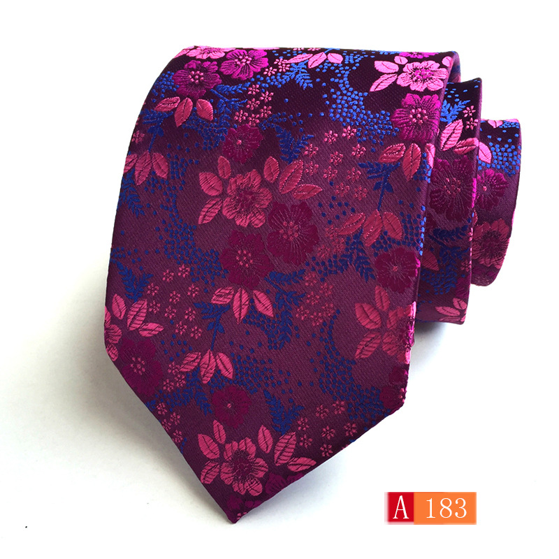 Picture of Source manufacturers polyester jacquard material men's tie big flower spike fashion tie in stock wholesale