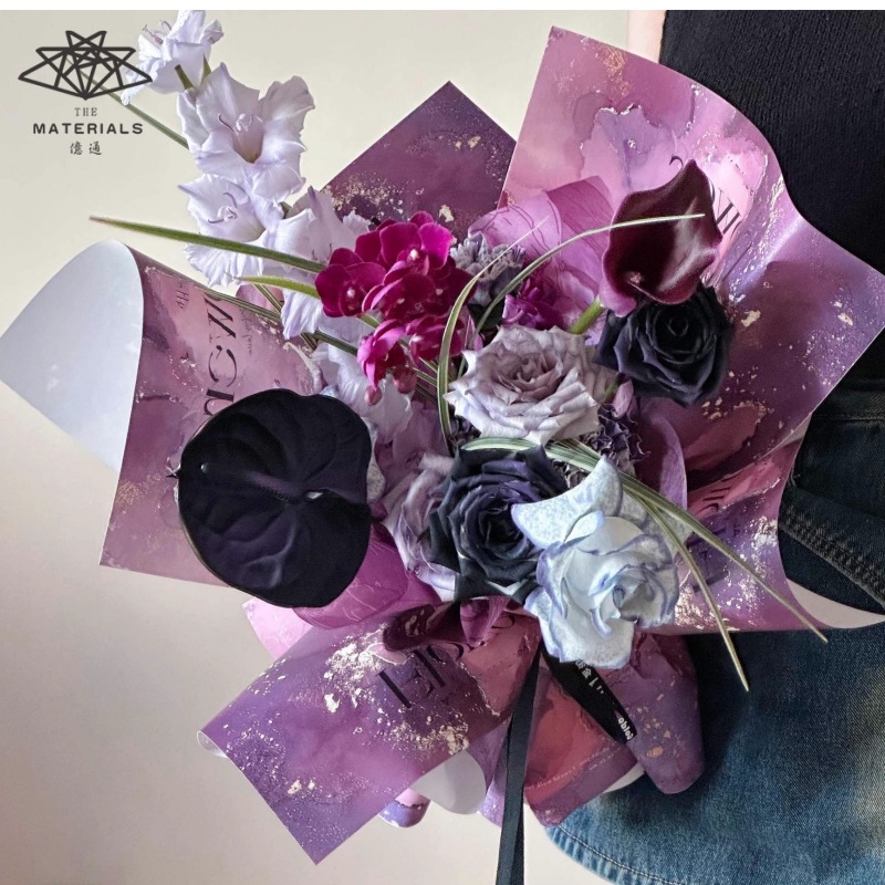 Yitong Gilt Years Oil Painting Style Paper Bouquet Flower Wrapping Paper Retro Art Wrapping Flower Paper Gift Wrapping Paper